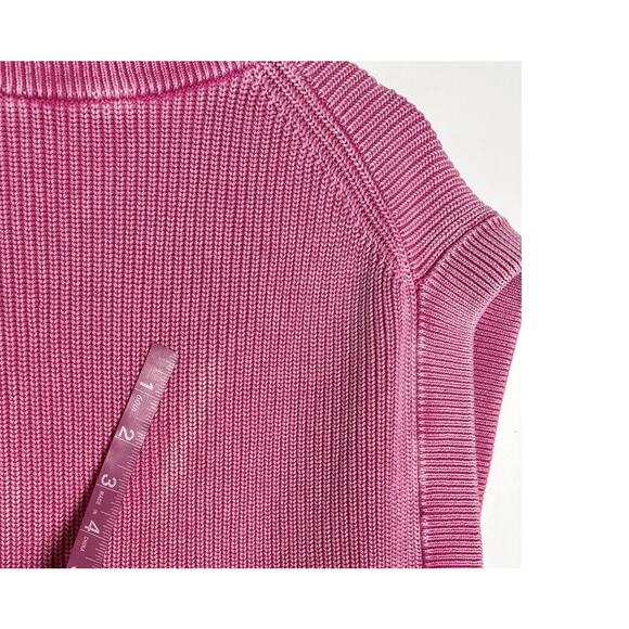 Boss Furray Knit Top Relaxed Fit Short Sleeve V-Neck Sweater Pink Large - Picture 5 of 10